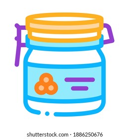 Vector de ícono de botella de caviar. Signo de botella de caviar de contorno. Ilustración de símbolo de contorno aislado