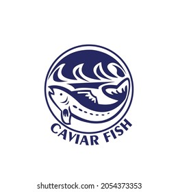 caviar fish design logo vector