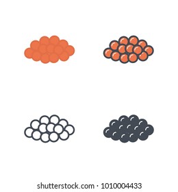 Caviar flat line silhouette icon