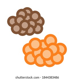 Caviar Heaps Icon Vector. Outline Caviar Heaps Sign. Isolated Contour Symbol Illustration