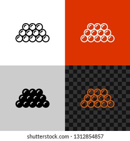 Caviar icon. Line style fish caviar symbol. Seafood logo. Editable outline width.