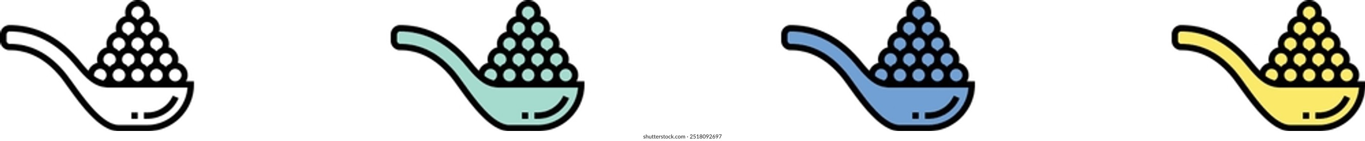 caviar icon. Outline, Green, Blue and Yellow Style Design Isolated On White Background