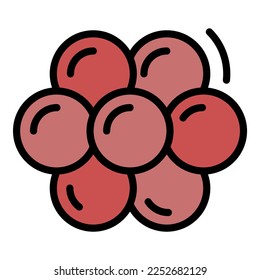 Caviar icon. Outline illustration of caviar vector icon color flat isolated on white