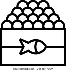 caviar icon. Thin linear style design isolated on white background