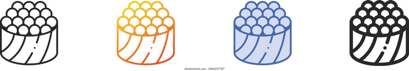 caviar icon.Thin Linear, Gradient, Blue Stroke and bold Style Design Isolated On White Background