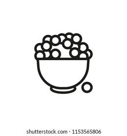 Caviar line icon. Salmon, bowl, appetizer, delicacy. Seafood concept. Can be used for topics like sea food, fish industry, export, import