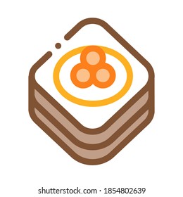 Caviar On Pancake Icon Vector. Outline Caviar On Pancake Sign. Isolated Contour Symbol Illustration