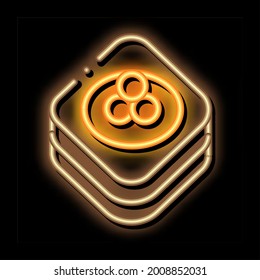 Caviar On Pancake neon light sign vector. Glowing bright icon Caviar On Pancake sign. transparent symbol illustration