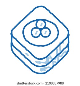 Caviar On Pancake sketch icon vector. Hand drawn blue doodle line art Caviar On Pancake sign. isolated symbol illustration
