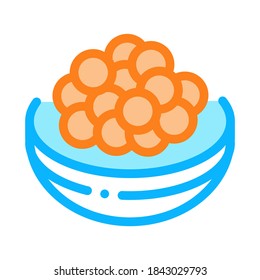 Caviar On Tray Icon Vector. Outline Caviar On Tray Sign. Isolated Contour Symbol Illustration