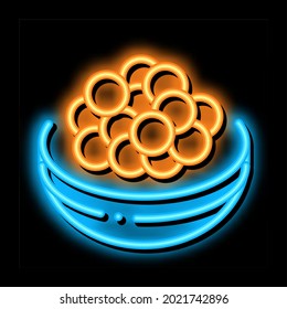 Caviar On Tray neon light sign vector. Glowing bright icon Caviar On Tray sign. transparent symbol illustration