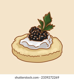 Canapés de caviar. Tipos populares de canapés.