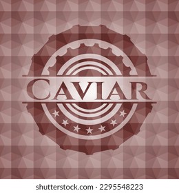 Caviar red geometric badge. Seamless. 
