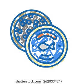 caviar seafood doodle icon sketch vector. caviar seafood sign. isolated symbol illustration
