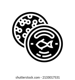 caviar seafood glyph icon vector. caviar seafood sign. isolated contour symbol black illustration