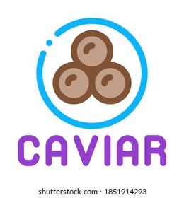 Caviar Seafood Icon Vector. Outline Caviar Seafood Sign. Isolated Contour Symbol Illustration