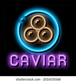 Caviar Seafood neon light sign vector. Glowing bright icon Caviar Seafood sign. transparent symbol illustration