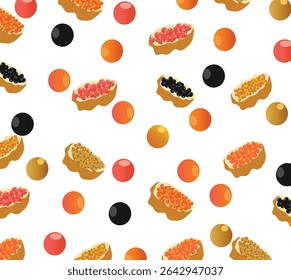 caviar seafood pattern Vector illustration.
Good for banner, poster, greeting card, party card, invitation, template, advertising, campaign, and social media. 


