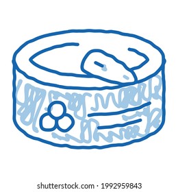 Caviar In Tin sketch icon vector. Hand drawn blue doodle line art Caviar In Tin sign. isolated symbol illustration