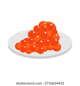 Ilustração do vetor do caviar no fundo branco. Caviar minimalista para marca culinária, embalagem gourmet, cardápios de restaurantes, convites, etiquetas de produtos.
