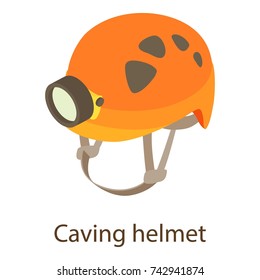 Caving Helmet Icon. Isometric Illustration Of Caving Helmet Vector Icon For Web