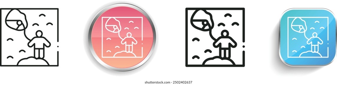 caving icon. Thin Linear, Regular and Button Style Design Isolated On White Background
