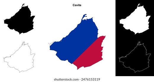 Conjunto de mapas esquemáticos de la provincia de Cavite