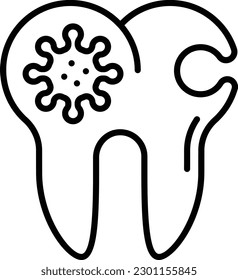 cavities are caused by bacteria concept, Streptococcus mutans vector icon design, Dentistry symbol,Health Care sign, Dental instrument stock illustration 