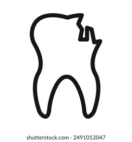 Cavities icon Black line art vector logo
