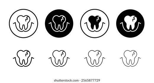 Cavities icon Black and white outline vector