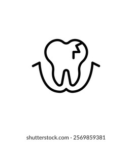 Cavities icon Black and white outline vector