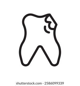 Cavities icon black and white vector outline sign