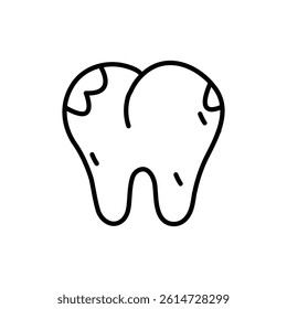 Cavities icon black and white vector sign