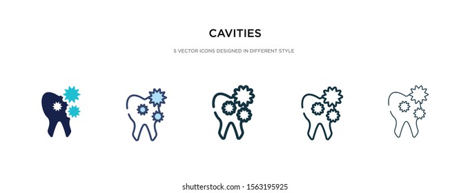 cavities icon in different style vector illustration. two colored and black cavities vector icons designed in filled, outline, line and stroke style can be used for web, mobile, ui