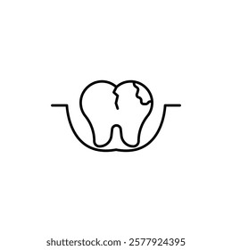 Cavities icon Flat illustration sign