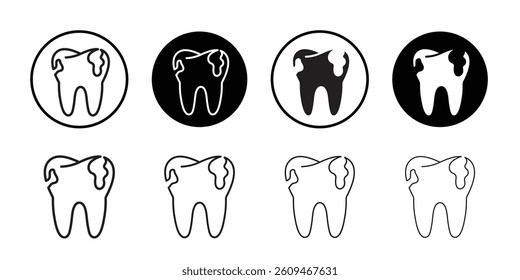 Cavities icon Line Art Logo set