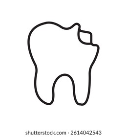 Cavities icon line art vector