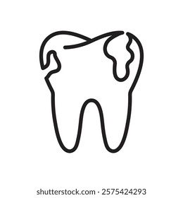 Cavities icon Simple thin outline