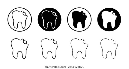 Cavities icon Vector flat thin line illustration