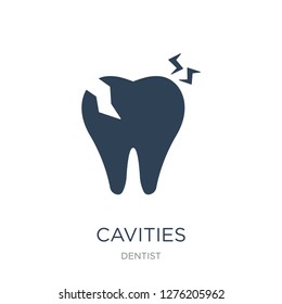 cavities icon vector on white background, cavities trendy filled icons from Dentist collection, cavities vector illustration