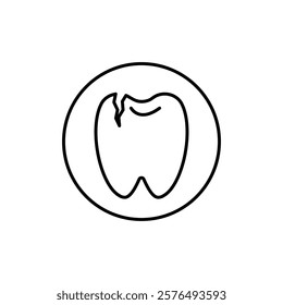 Cavities icon vector outline logo sign