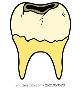 cavities illustration hand drawn isolated vector