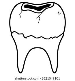 cavities illustration hand drawn outline vector