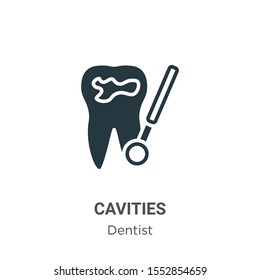 Cavities vector icon on white background. Flat vector cavities icon symbol sign from modern dentist collection for mobile concept and web apps design.