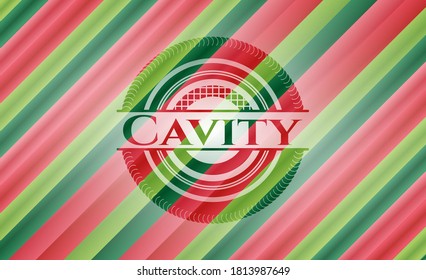 Cavity christmas emblem background. Vector Illustration. Detailed. 