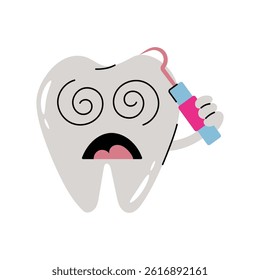 Cavity cleaning tool vector Sticker. Eps 10 file