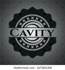 emblema oscuro de la cavidad. Retro. Ilustración vectorial. Detallado.