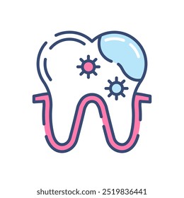 Icono de color de relleno de cavidad, Ilustración vectorial