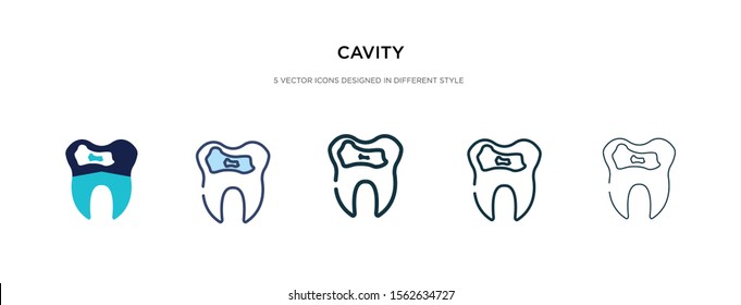 cavity icon in different style vector illustration. two colored and black cavity vector icons designed in filled, outline, line and stroke style can be used for web, mobile, ui