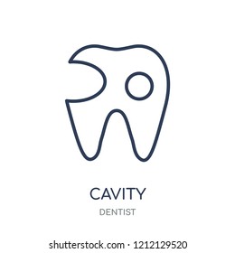 Cavity icon. Cavity linear symbol design from Dentist collection. Simple outline element vector illustration on white background.